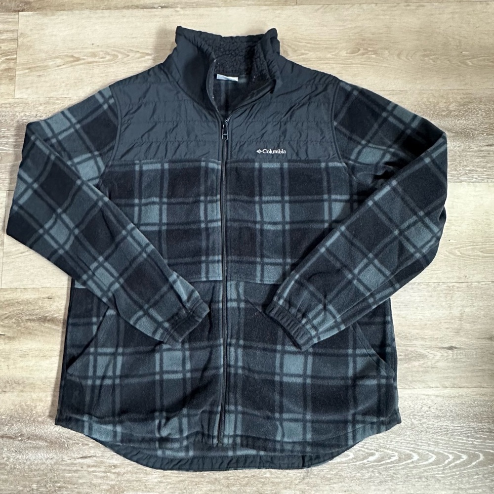 Columbia Plaid Fleece Jacket XL - Picture 1 of 5